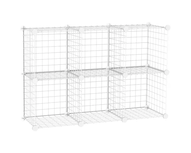 HOMCOM Mobilier Modular pentru Incaltaminte, 6 Cuburi Albe din Plastic PP si Otel, 30x30x30cm, Eficient si Elegant | Aosom Romania