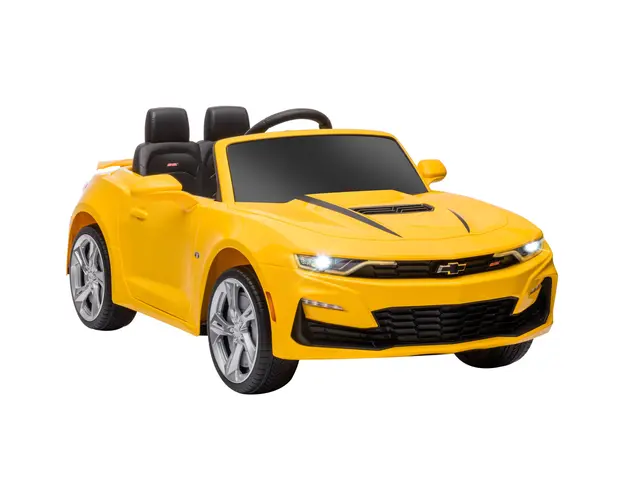 HOMCOM Masinuta Electrica cu Baterii, Masina Electrica pentru Copii cu Motor Dublu si Telecomanda, 117x70,5x47,5 cm, Galben | Aosom Romania