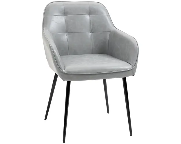 HOMCOM scaun elegant, tapitat, 61x58x84cm, gri | AOSOM RO