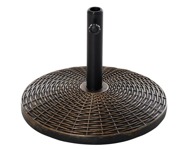 Outsunny Baza Rotunda Umbrela, Plastic, 25kg, pentru Stalpi 35/38/48mm, Bronz | Aosom Romania
