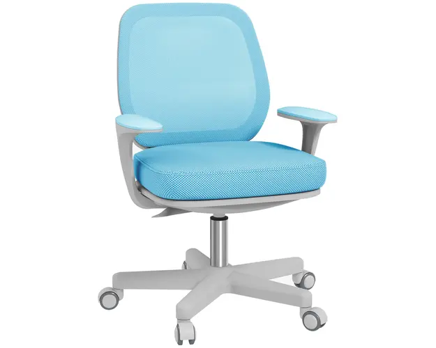 Vinsetto Scaun de Birou Ergonomic cu Inaltime Reglabila, Scaun Rotativ si Respirabil cu Inclinare, 55x48x82.5-94.5 cm, Albastru | Aosom Romania