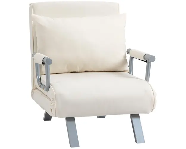 Fotoliu pat extensibil Modern HOMCOM 2 in 1 cu spatar reglabil pe 5 nivele, 65x69x82cm | Aosom Romania