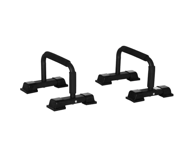 HOMCOM Set 2 Bare Paralele din Otel pentru Fitness cu Manere din Antiderapante, 36x25x20 cm, Negru | Aosom Romania
