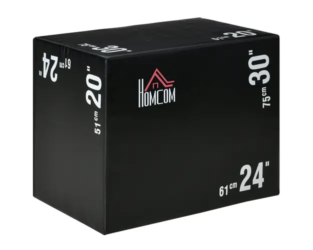 HOMCOM Cutie Pliometrica Multifunctionala 3 in 1, Antrenament CrossFit, MMA, Fitness Acasa sau la Sala, 76x51x61cm | Aosom Romania