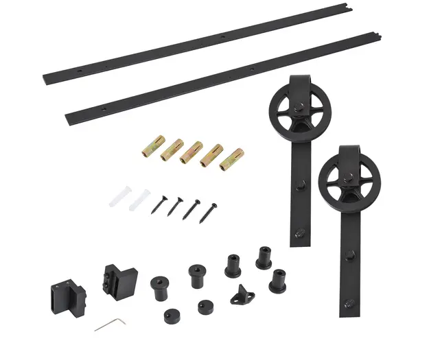 Set Accesorii Sina pentru Usi Glisante HOMCOM, Negru, Ideal pentru Spatii Moderne si Economisire de Spatiu | Aosom Romania