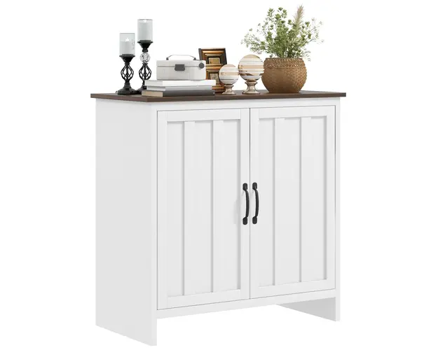 HOMCOM Bufet Modern pentru Bucatarie, Mobilier cu 2 Usi si Raft Reglabil din Lemn, 80x39,7x80 cm, Alb | Aosom Romania