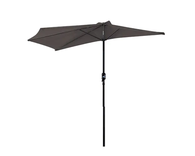 Outsunny Umbrela Semicirculara Perete Gradina Deschidere Manivela Poliester Gri 269x138x236cm | Aosom Romania