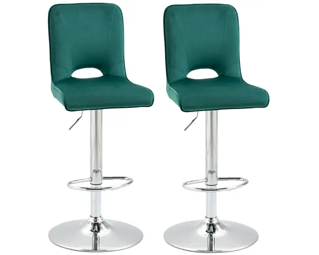 HOMCOM Set 2 Scaune de Bar Reglabile, Design Modern, Inaltime Ajustabila, 41x51x97-117cm, Ideal pentru Bucatarie | Aosom Romania