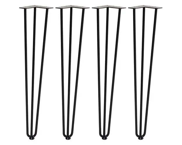 HOMCOM Picioare pentru Mese Set 4 Bucati din Otel cu Suprafata Pre-gaurita si 20 Suruburi Incluse, 12x12x71 cm, Negru | Aosom Romania