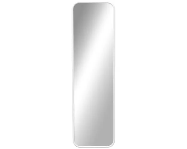 HOMCOM Oglinda pe Toata Lungimea cu Colt Rotund, Oglinda de Perete pentru Sufragerie, Dormitor, Hol, 120x35 cm, Alb