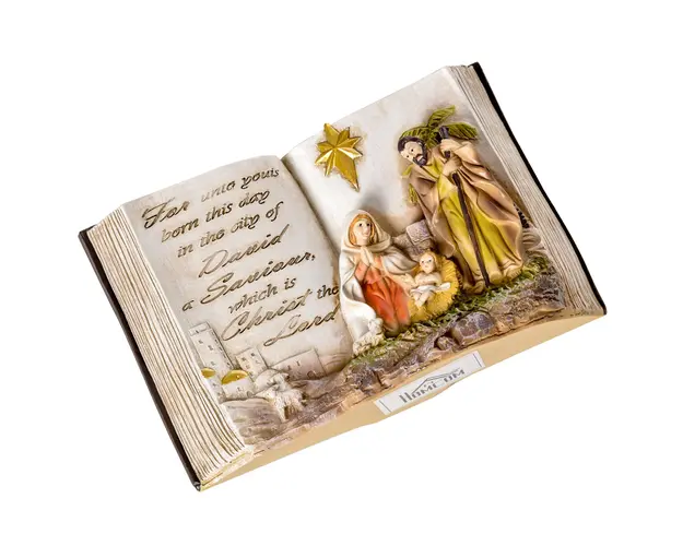 Figurina Nasterea Domnului 3D, Decoratiune de Craciun, decoratiune iesle 21.5x9.5x14cm HOMCOM | Aosom Romania