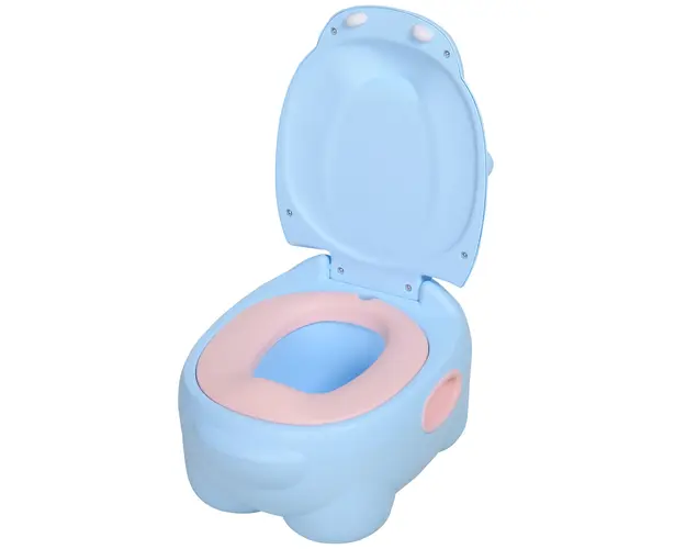 Olita pentru Copii HOMCOM, Design Hipopotam, Plastic Rezistent, Dimensiuni 40x30x23cm, Ideala pentru Invatarea Toaletarii | Aosom Romania