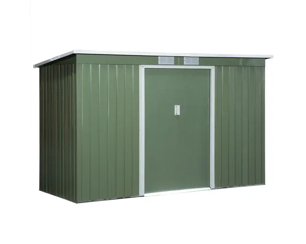Outsunny, magazie pentru scule, casuta de gradina, sopron pentru unelte 280x130x172cm, Verde deschis | Aosom Romania