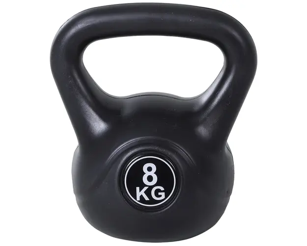 HOMCOM Kettlebell 8 kg, Gantera pentru Antrenament de Forta si Fitness, 22x17x24 cm, Negru | Aosom Romania