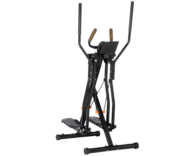 HOMCOM Bicicleta de Exercitii Eliptica cu 4 Nivele de Rezistenta, Monitor LCD si 2 Roti, 90x62x150 cm, Negru | Aosom Romania