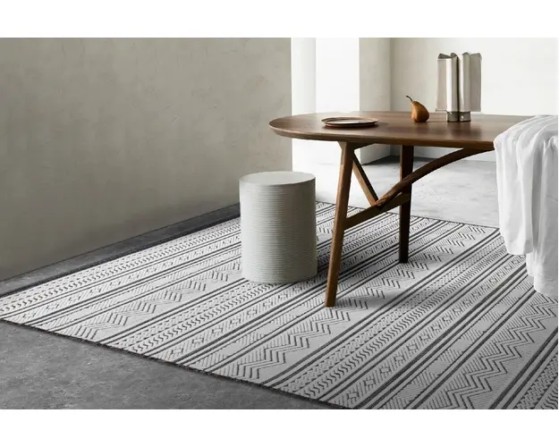 Covor, 65294 Meridyen, 117x180 cm, Polipropilena, Alb/Negru