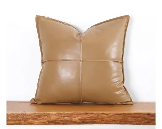 Perna, Dobsett, 50x50 cm, Piele ecologica, Camel