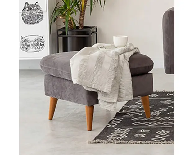 Bancheta, Unique Design, 867UNQ1039, Lemn de pin, Antracit