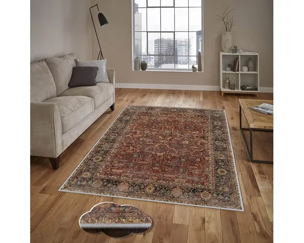 Covor de hol, EEXFAB449, 80x300 cm, Poliester, Multicolor