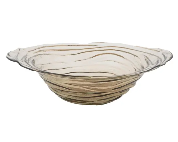 Bol decorativ Dancy, Mauro Ferretti, Ø 48x14 cm, sticla reciclata, maro deschis