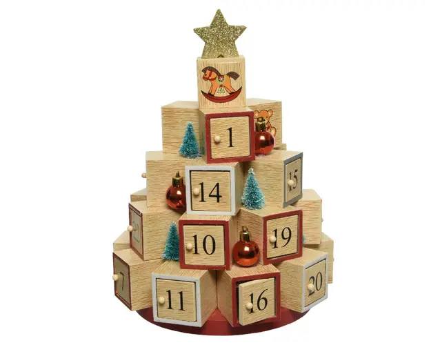 Calendar Advent in forma de brad, Decoris, multicolor