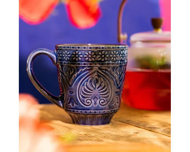 Cana Indie, Homla, 400 ml, ceramica, albastru