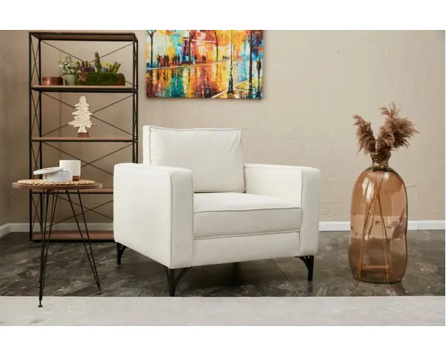 Fotoliu, Balcab Home, 825BLC2788, Lemn de fag, Crem/Negru