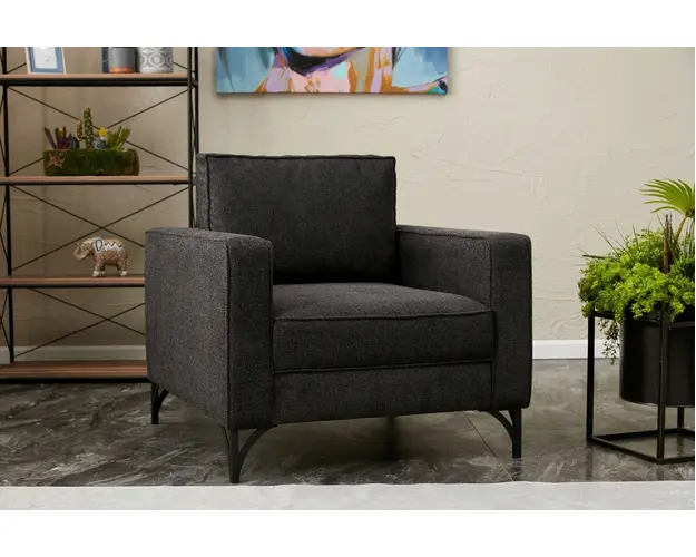 Fotoliu, Balcab Home, 825BLC2790, Lemn de fag, Antracit / Negru