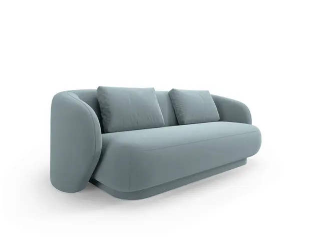 Canapea 2 locuri, Camden, Cosmopolitan Design, 169x102x72 cm, catifea, albastru deschis