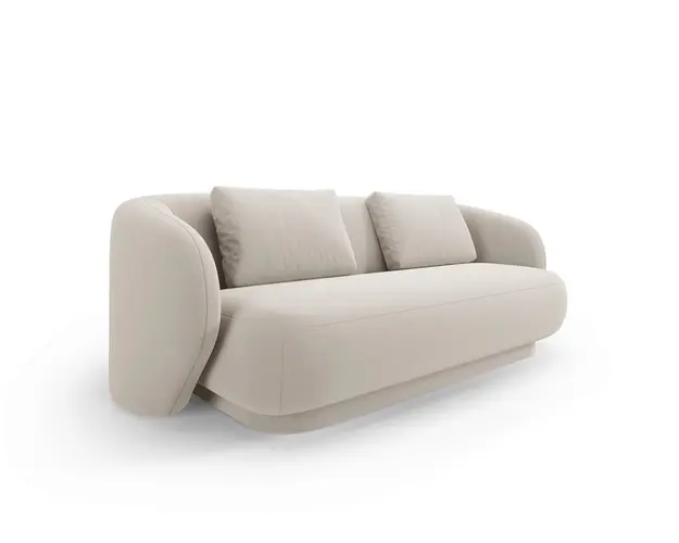 Canapea 2 locuri, Camden, Cosmopolitan Design, 169x102x72 cm, catifea, bej deschis