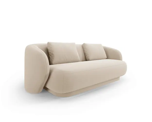 Canapea 2 locuri, Camden, Cosmopolitan Design, 169x102x72 cm, catifea, bej