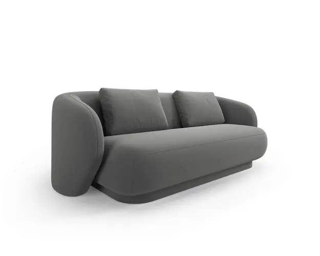 Canapea 2 locuri, Camden, Cosmopolitan Design, 169x102x72 cm, catifea, gri ciment