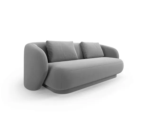 Canapea 2 locuri, Camden, Cosmopolitan Design, 169x102x72 cm, catifea, gri deschis