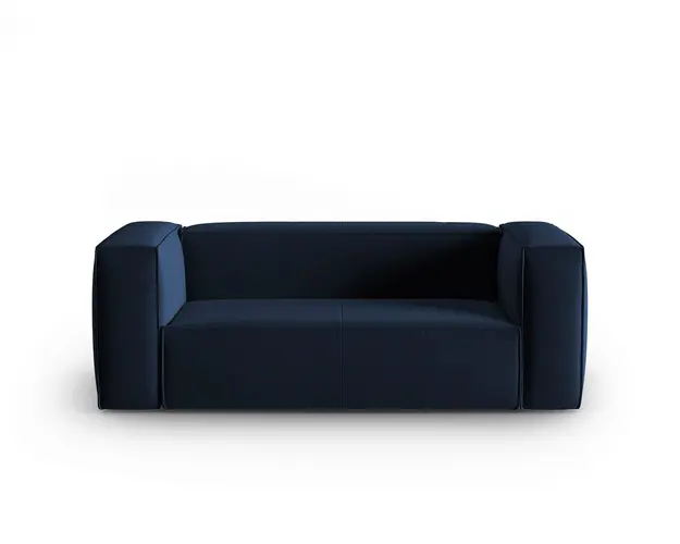 Canapea 2 locuri, Mackay, Cosmopolitan Design, 150x94x73 cm, catifea, albastru