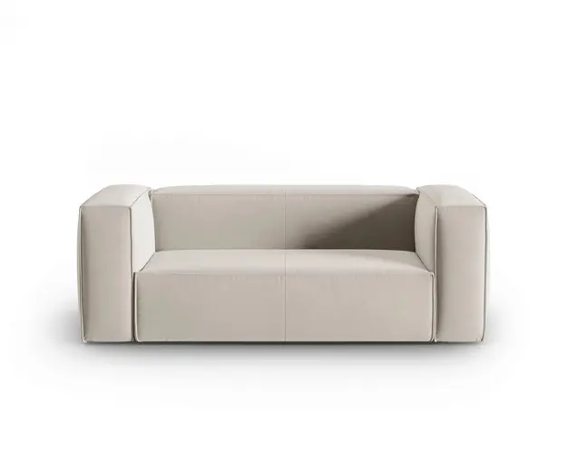 Canapea 2 locuri, Mackay, Cosmopolitan Design, 150x94x73 cm, catifea, bej deschis