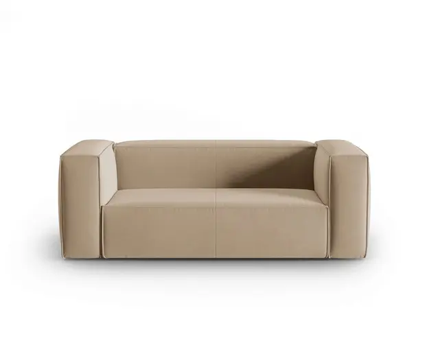Canapea 2 locuri, Mackay, Cosmopolitan Design, 150x94x73 cm, catifea, bej sand