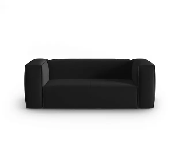 Canapea 2 locuri, Mackay, Cosmopolitan Design, 150x94x73 cm, catifea, negru