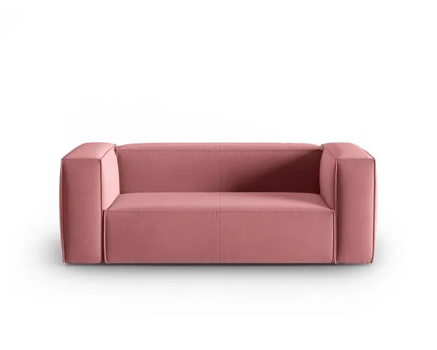 Canapea 2 locuri, Mackay, Cosmopolitan Design, 150x94x73 cm, catifea, roz somon