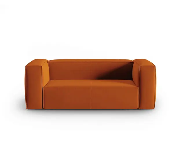 Canapea 2 locuri, Mackay, Cosmopolitan Design, 150x94x73 cm, catifea, teracota