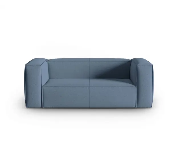 Canapea 2 locuri, Mackay, Cosmopolitan Design, 150x94x73 cm, catifea tricotata, albastru jeans