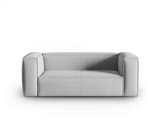 Canapea 2 locuri, Mackay, Cosmopolitan Design, 150x94x73 cm, catifea tricotata, gri