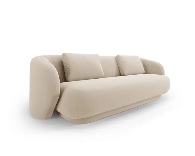 Canapea 3 locuri, Camden, Cosmopolitan Design, 204x102x72 cm, catifea, bej