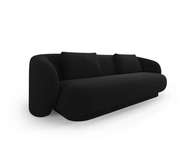 Canapea 3 locuri, Camden, Cosmopolitan Design, 204x102x72 cm, catifea, negru