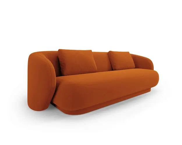Canapea 3 locuri, Camden, Cosmopolitan Design, 204x102x72 cm, catifea, teracota
