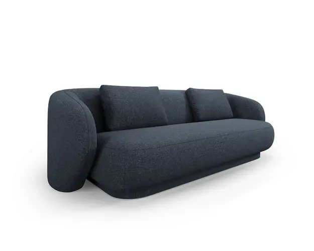 Canapea 3 locuri, Camden, Cosmopolitan Design, 204x102x72 cm, tesatura chenille, albastru