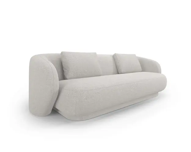 Canapea 3 locuri, Camden, Cosmopolitan Design, 204x102x72 cm, tesatura chenille, argintiu