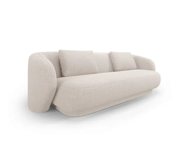 Canapea 3 locuri, Camden, Cosmopolitan Design, 204x102x72 cm, tesatura chenille, bej