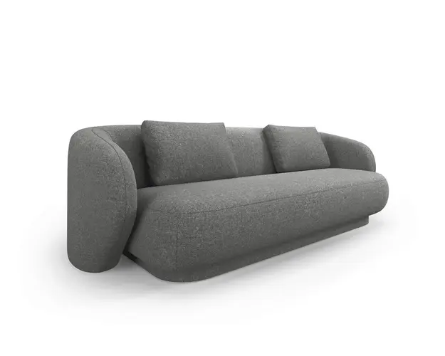 Canapea 3 locuri, Camden, Cosmopolitan Design, 204x102x72 cm, tesatura chenille, gri inchis