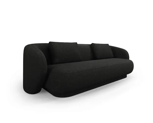 Canapea 3 locuri, Camden, Cosmopolitan Design, 204x102x72 cm, tesatura chenille, negru