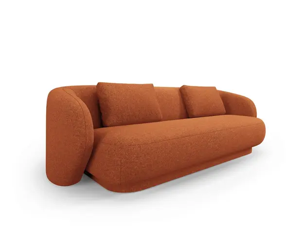 Canapea 3 locuri, Camden, Cosmopolitan Design, 204x102x72 cm, tesatura chenille, teracota